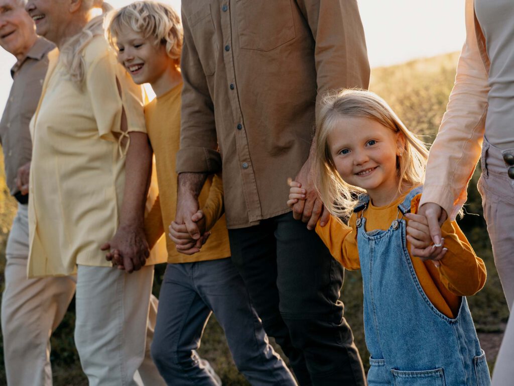 Mädchen in Familie